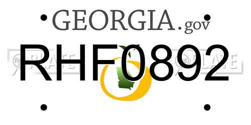 RHF0892 Georgia License Plate