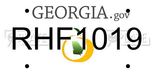 RHF1019 Georgia License Plate