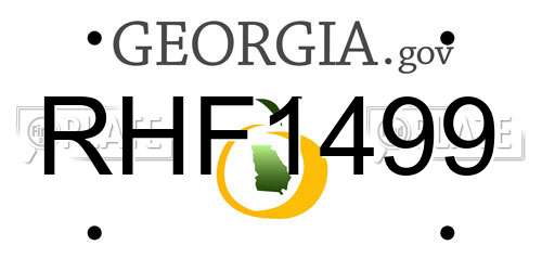 RHF1499 Georgia License Plate