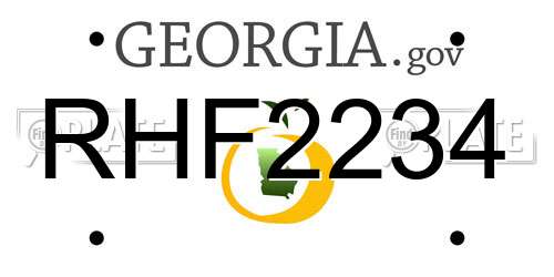 RHF2234 Georgia License Plate
