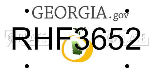 RHF3652 Georgia License Plate