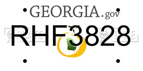 RHF3828 Georgia License Plate