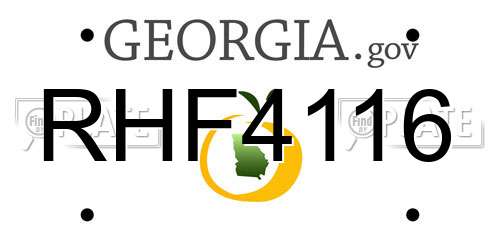 RHF4116 Georgia License Plate