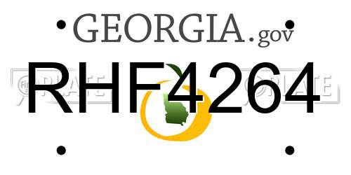 RHF4264 Georgia License Plate