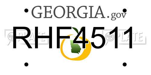 RHF4511 Georgia License Plate