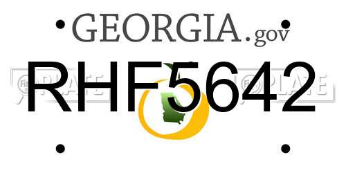 RHF5642 Georgia License Plate