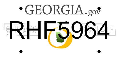 RHF5964 Georgia License Plate