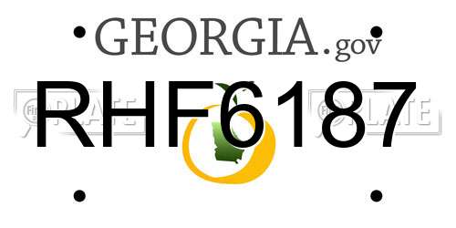 RHF6187 Georgia License Plate