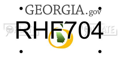 RHF704 Georgia License Plate