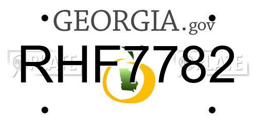 RHF7782 Georgia License Plate