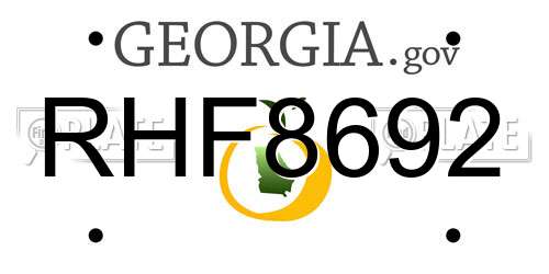 RHF8692 Georgia License Plate