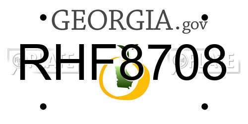 RHF8708 Georgia License Plate