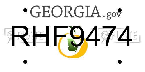 RHF9474 Georgia License Plate