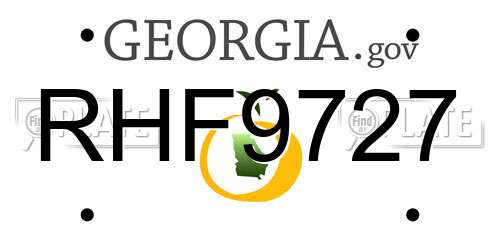 RHF9727 Georgia License Plate