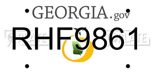 RHF9861 Georgia License Plate