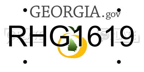 RHG1619 Georgia License Plate