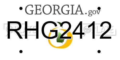 RHG2412 Georgia License Plate