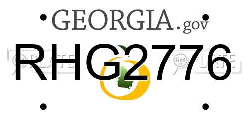 RHG2776 Georgia License Plate