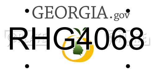 RHG4068 Georgia License Plate