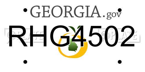 RHG4502 Georgia License Plate