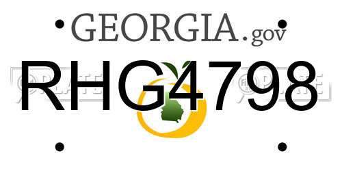 RHG4798 Georgia License Plate