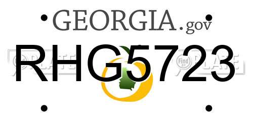 RHG5723 Georgia License Plate