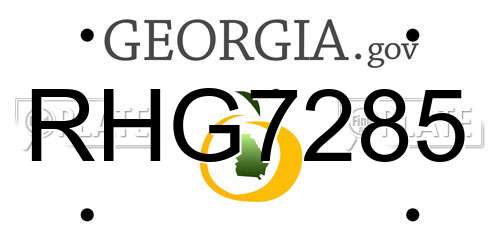 RHG7285 Georgia License Plate