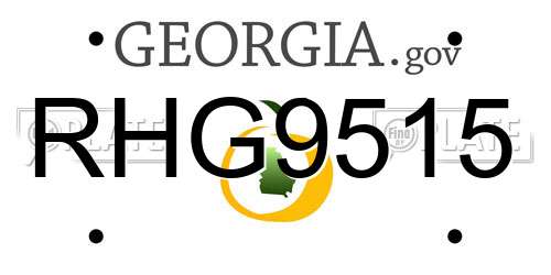 RHG9515 Georgia License Plate