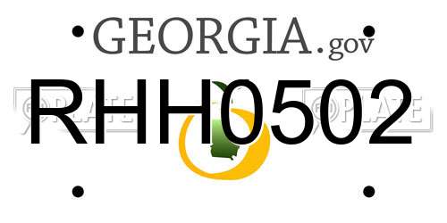 RHH0502 Georgia License Plate