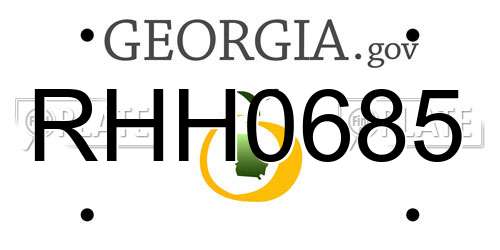 RHH0685 Georgia License Plate