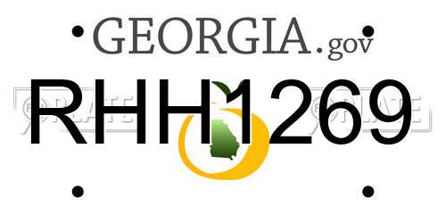 RHH1269 Georgia License Plate