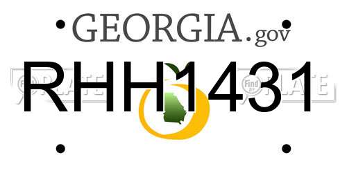 RHH1431 Georgia License Plate