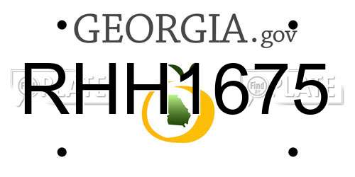 RHH1675 Georgia License Plate
