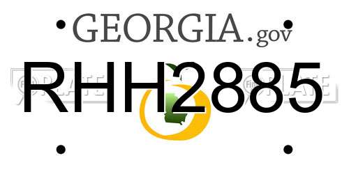 RHH2885 Georgia License Plate