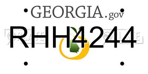 RHH4244 Georgia License Plate