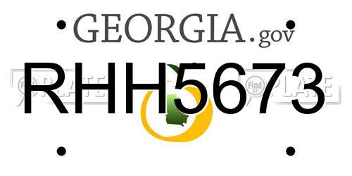 RHH5673 Georgia License Plate