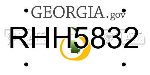 RHH5832 Georgia License Plate