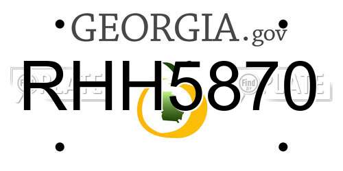 RHH5870 Georgia License Plate