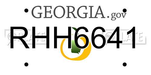 RHH6641 Georgia License Plate