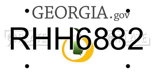 RHH6882 Georgia License Plate