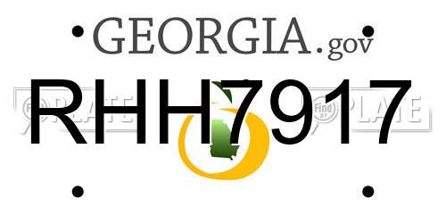 RHH7917 Georgia License Plate