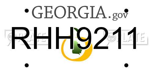 RHH9211 Georgia License Plate