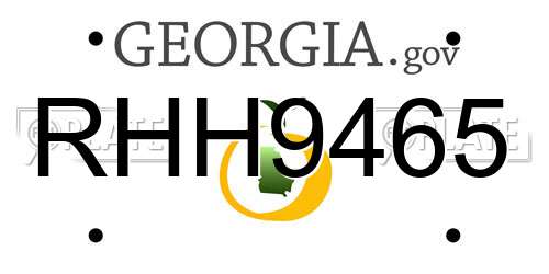 RHH9465 Georgia License Plate