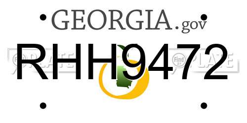 RHH9472 Georgia License Plate