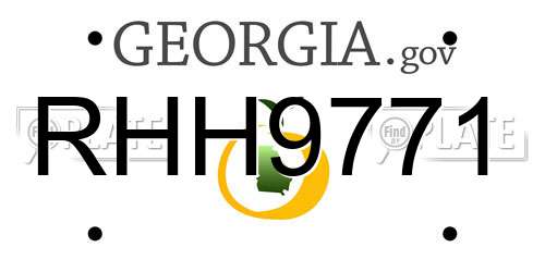 RHH9771 Georgia License Plate