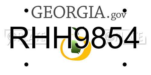 RHH9854 Georgia License Plate
