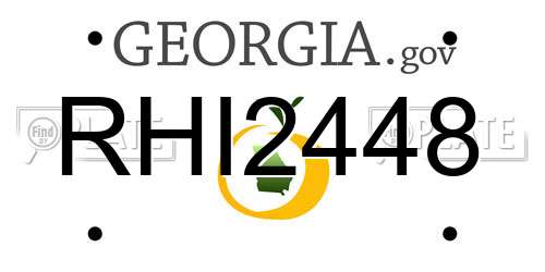 RHI2448 Georgia License Plate