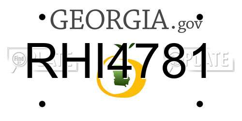 RHI4781 Georgia License Plate