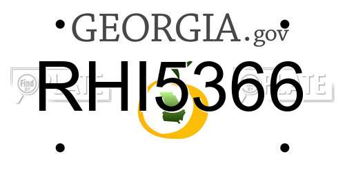 RHI5366 Georgia License Plate