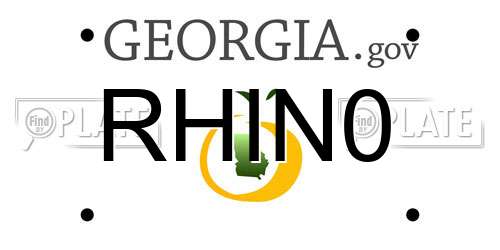 RHIN0 Georgia License Plate